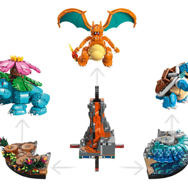 Venusaur, Charizard and Blastoise