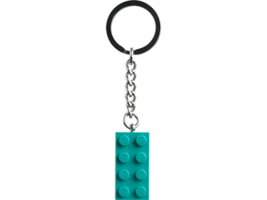 Porte-clés Brique 2x4 bleu-vert vif