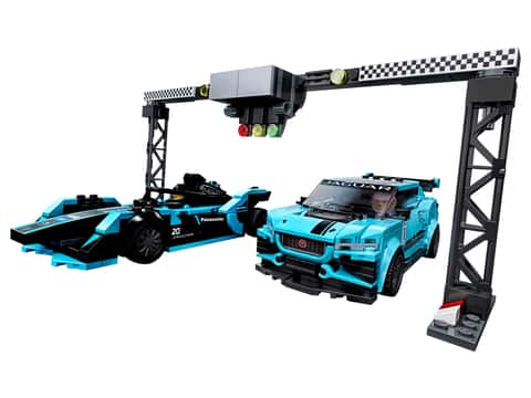 Formula E Panasonic Jaguar Racing GEN2 car & Jaguar I-PACE eTROPHY — LEGO set 76898