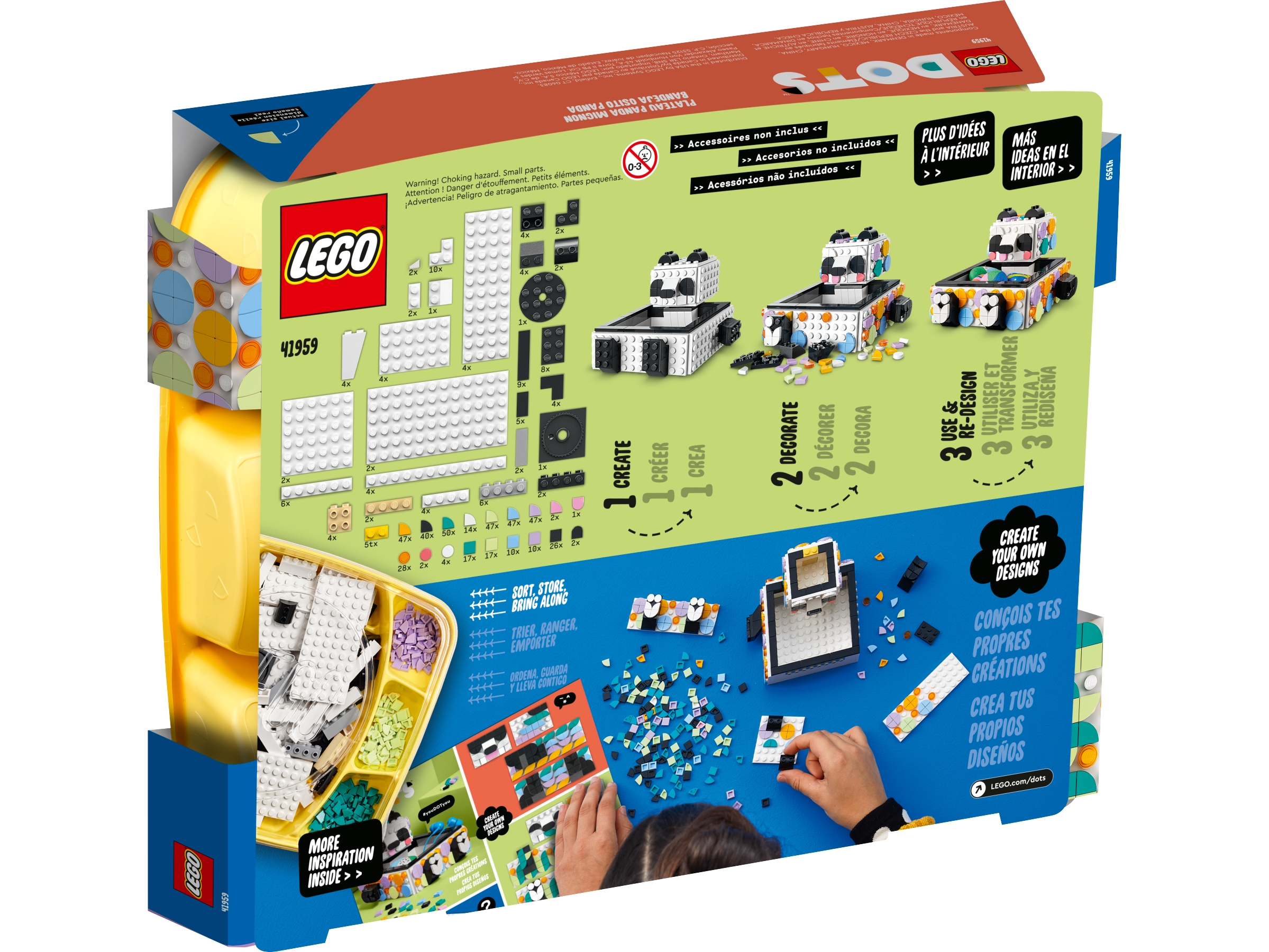 Cute Panda Tray 41959 | DOTS | Buy online at the Official LEGO