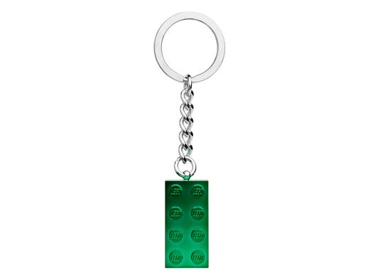 LEGO 854083 - Nøglering med 2x4-klods i grønt metallook