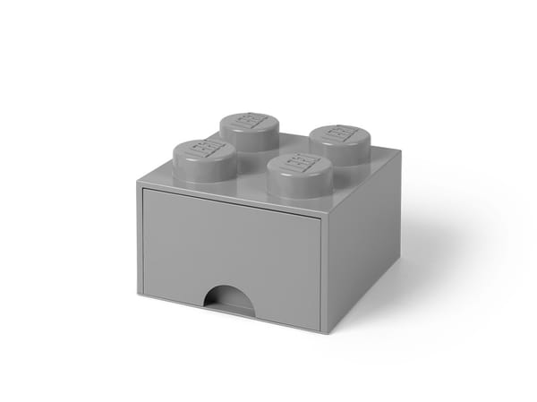 LEGO® 4-Stud Medium Stone Gray Storage Brick Drawer - Image 3