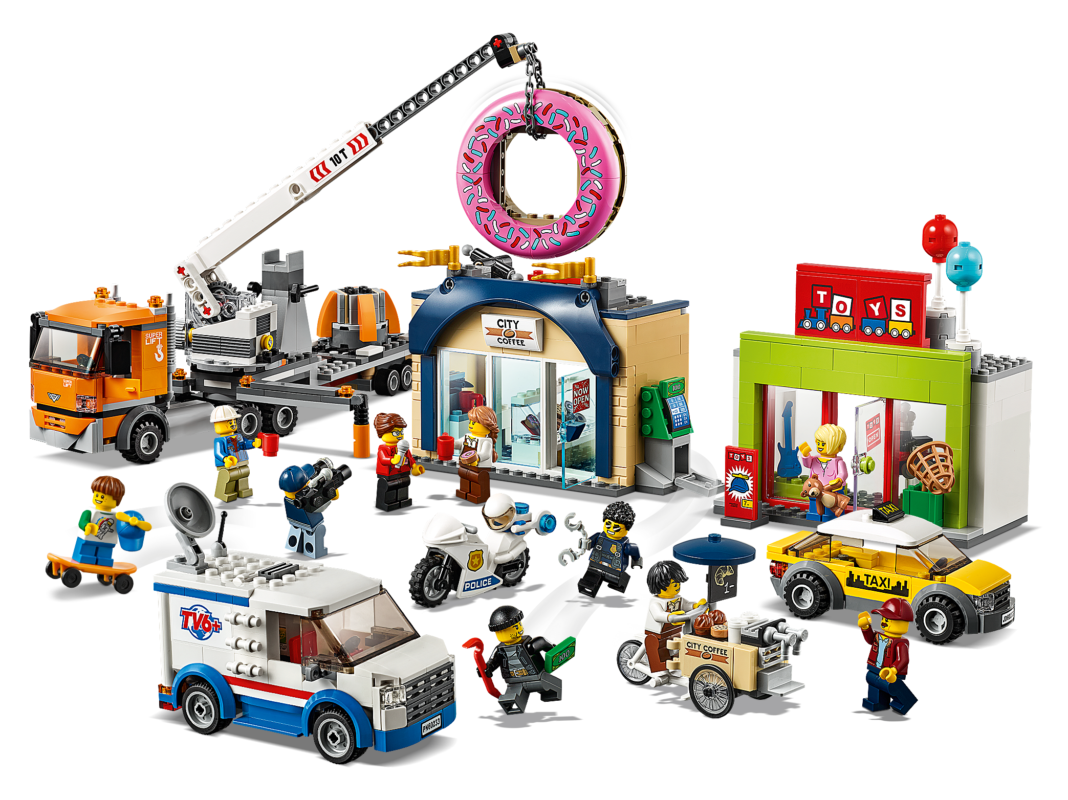 LEGO City Donut /& Coffee Store /& Minifigure Train Town Scenery 60197 60198 NEW