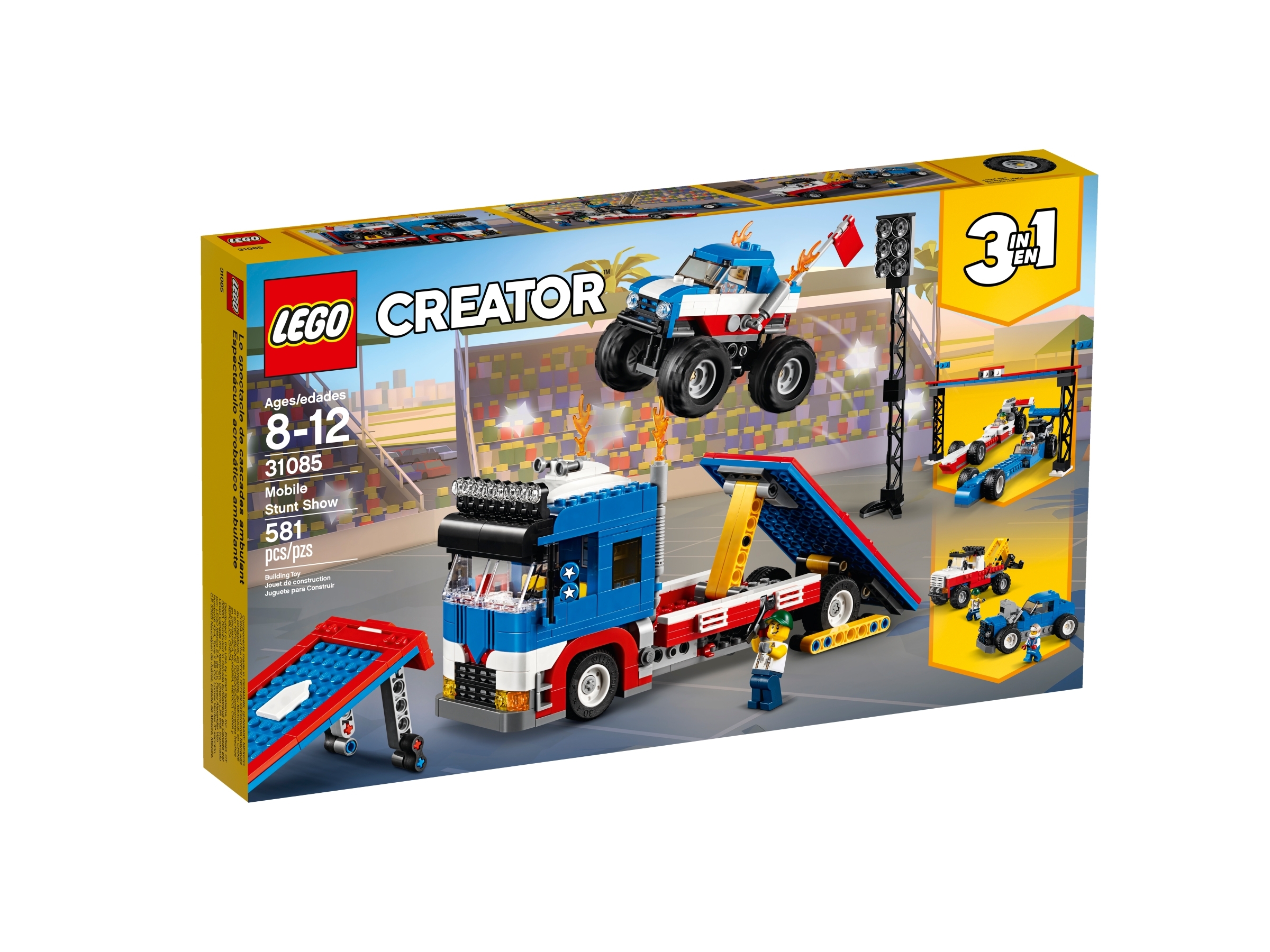 581pcs LEGO 31085 Creator Mobile Stunt Show 3in1 for sale online 