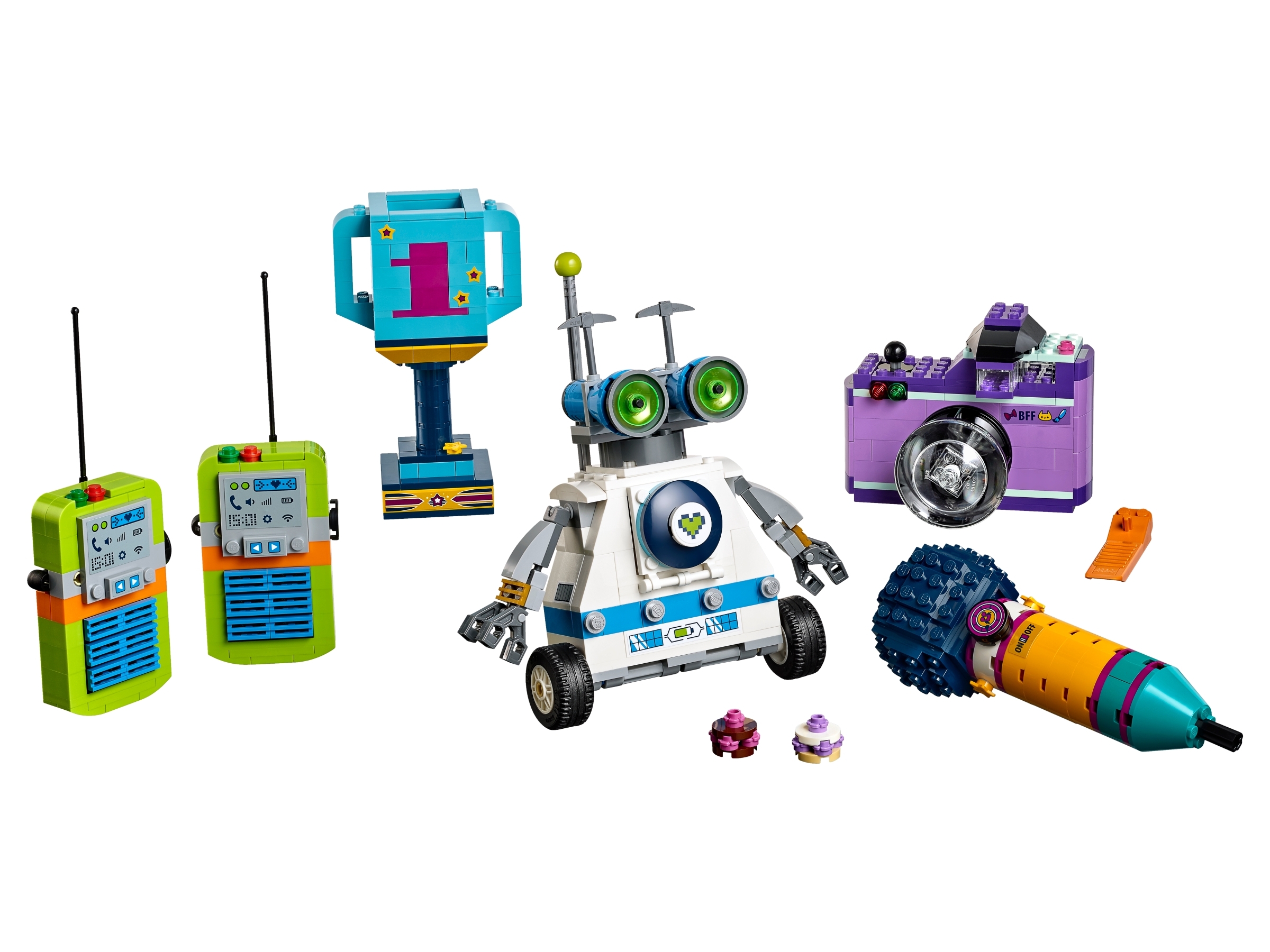 1 Microphone avec pied et 1 boîtes 1 Radio Lego City-Friends 