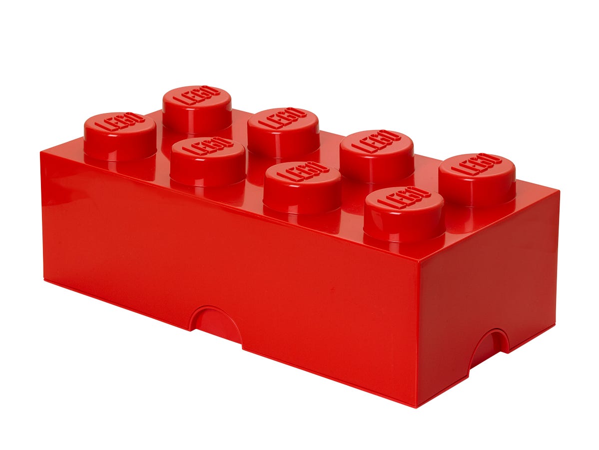 Image of Aufbewahrungsstein mit 8 Noppen in Rot