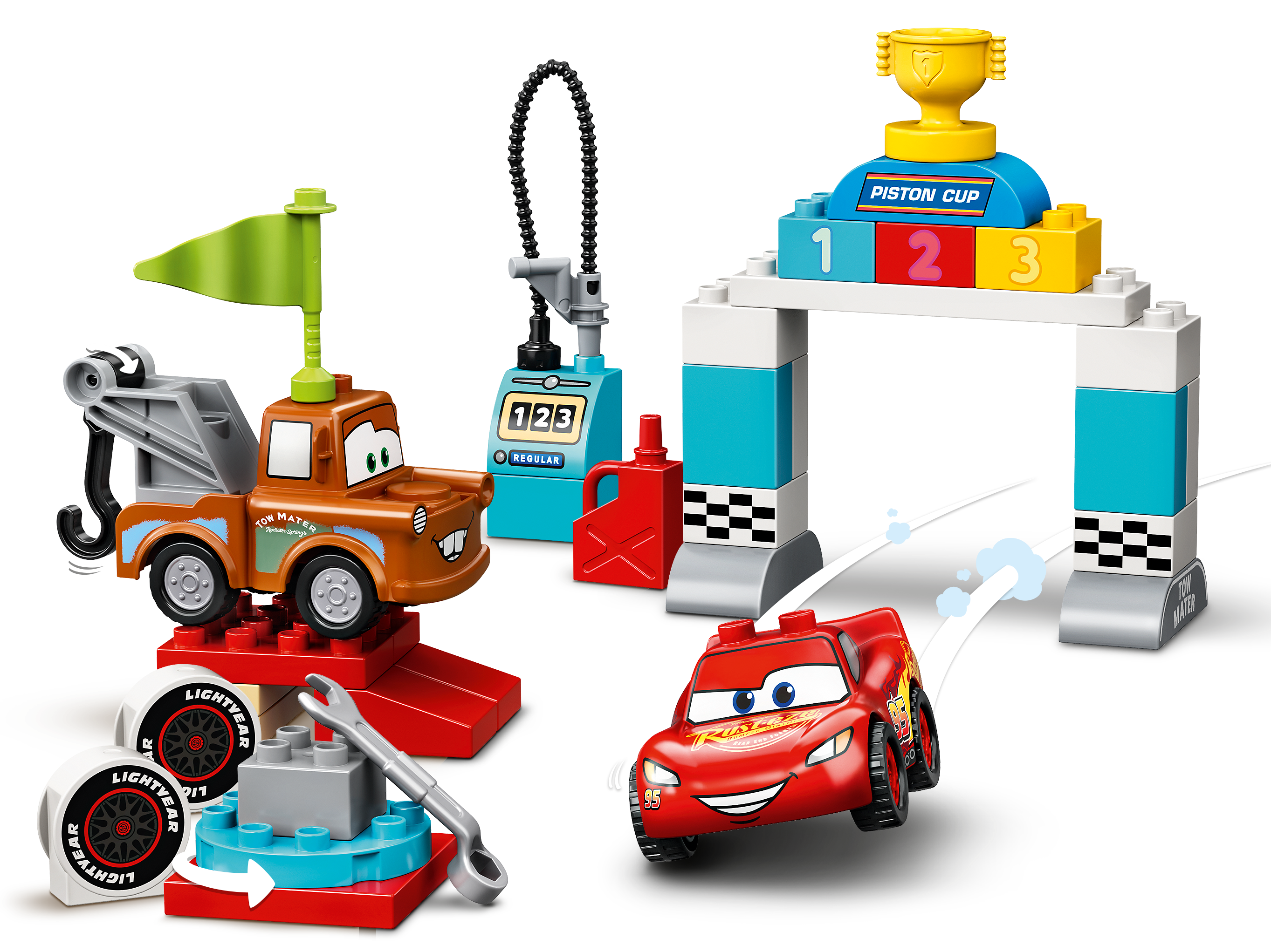 Mater etc Disney PIXAR CARS SET x8 Lighting McQueen fits lego figures 