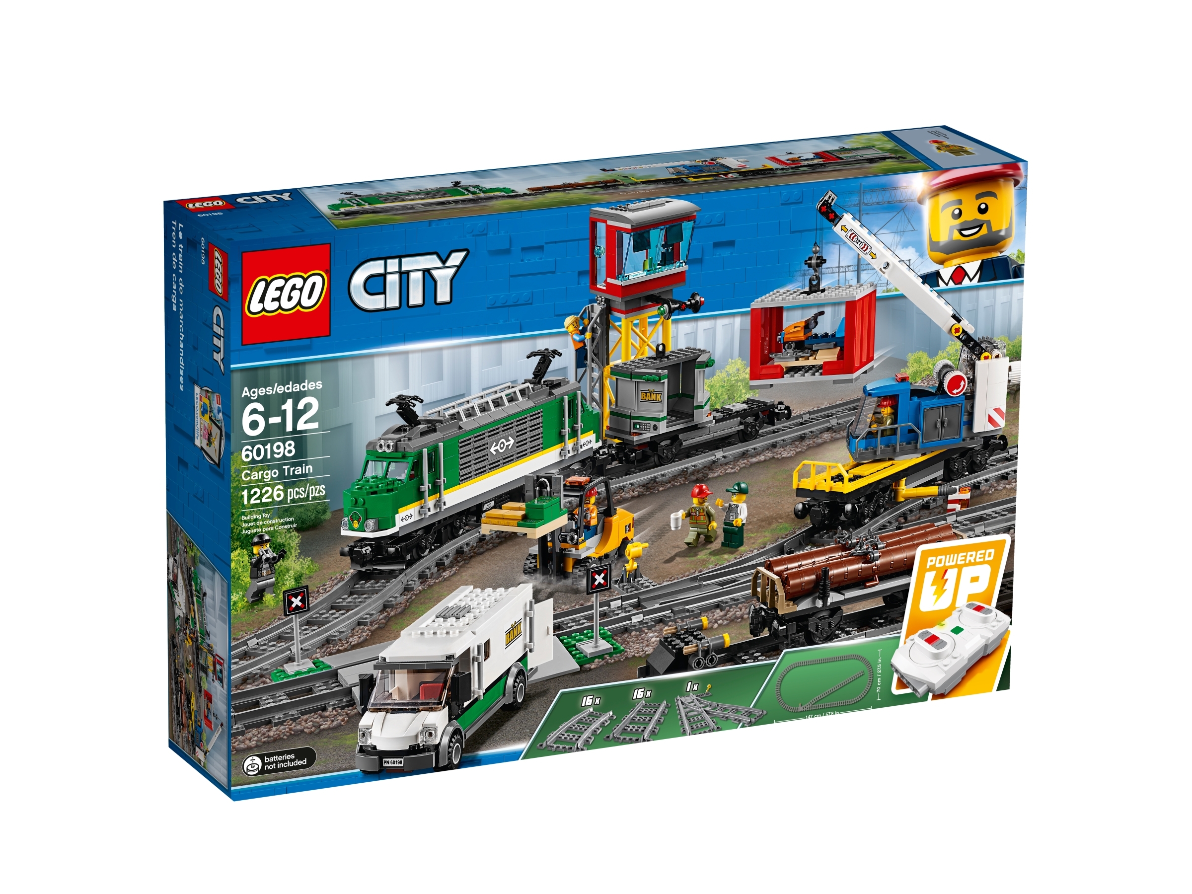Remote Control Train Building Set 1226 Pcs Lego City Cargo Train 60198 