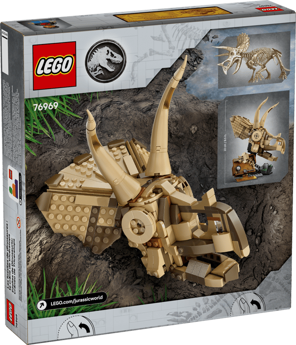 LEGO 76969 Les fossiles de dinosaures : le crâne du tricératops — visuel 8 sur 8