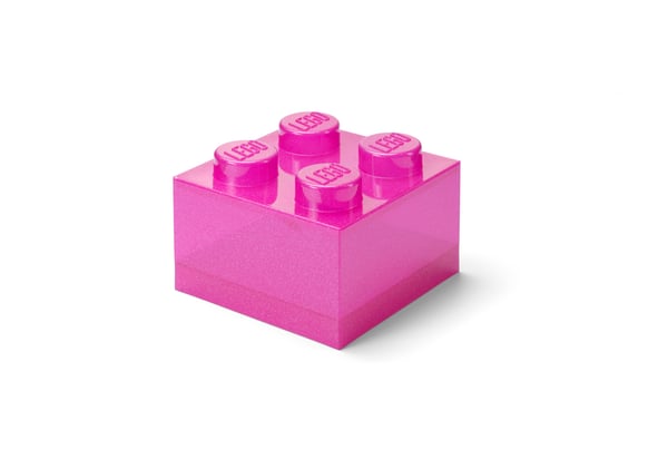 LEGO 5009342 Brique de rangement translucide - rose — visuel 3 sur 4