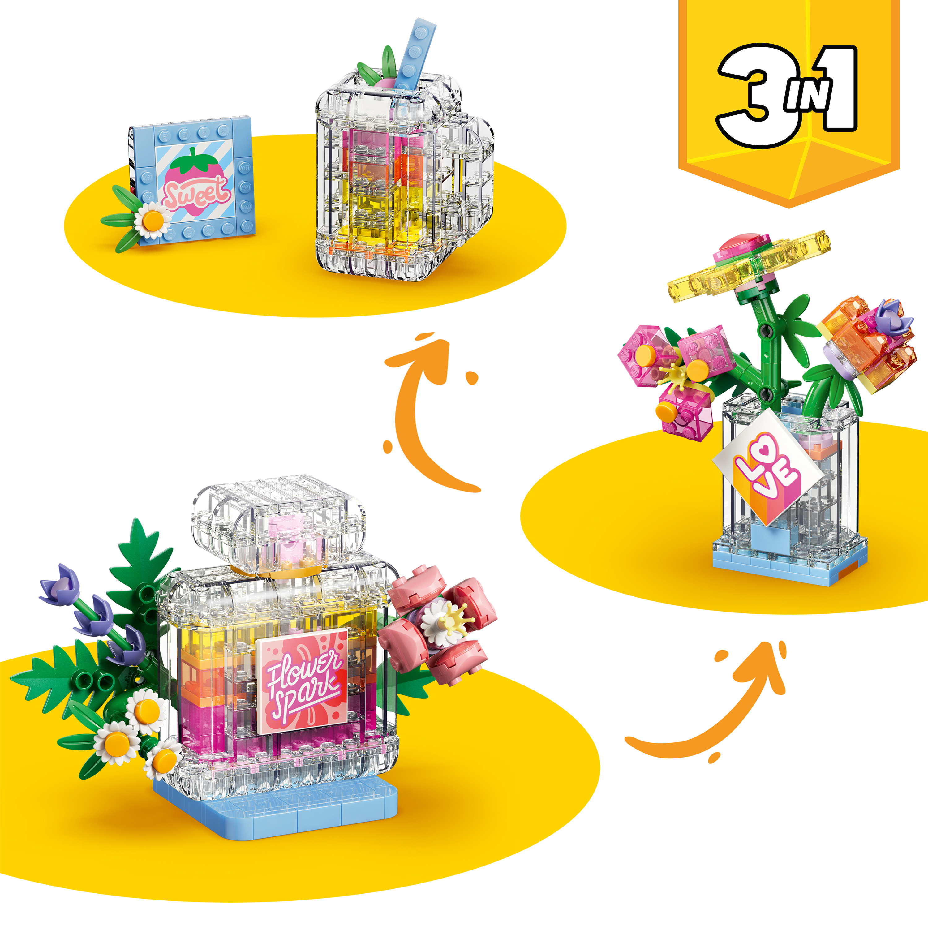 パフュームボトル: Flower Spark 31383 | クリエイター3in1 |レゴ