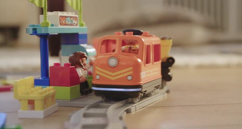 1 X Lego Duplo Électrique Chemin B-Ware Abgenutzt Locomotive Rouge Train  5135c01