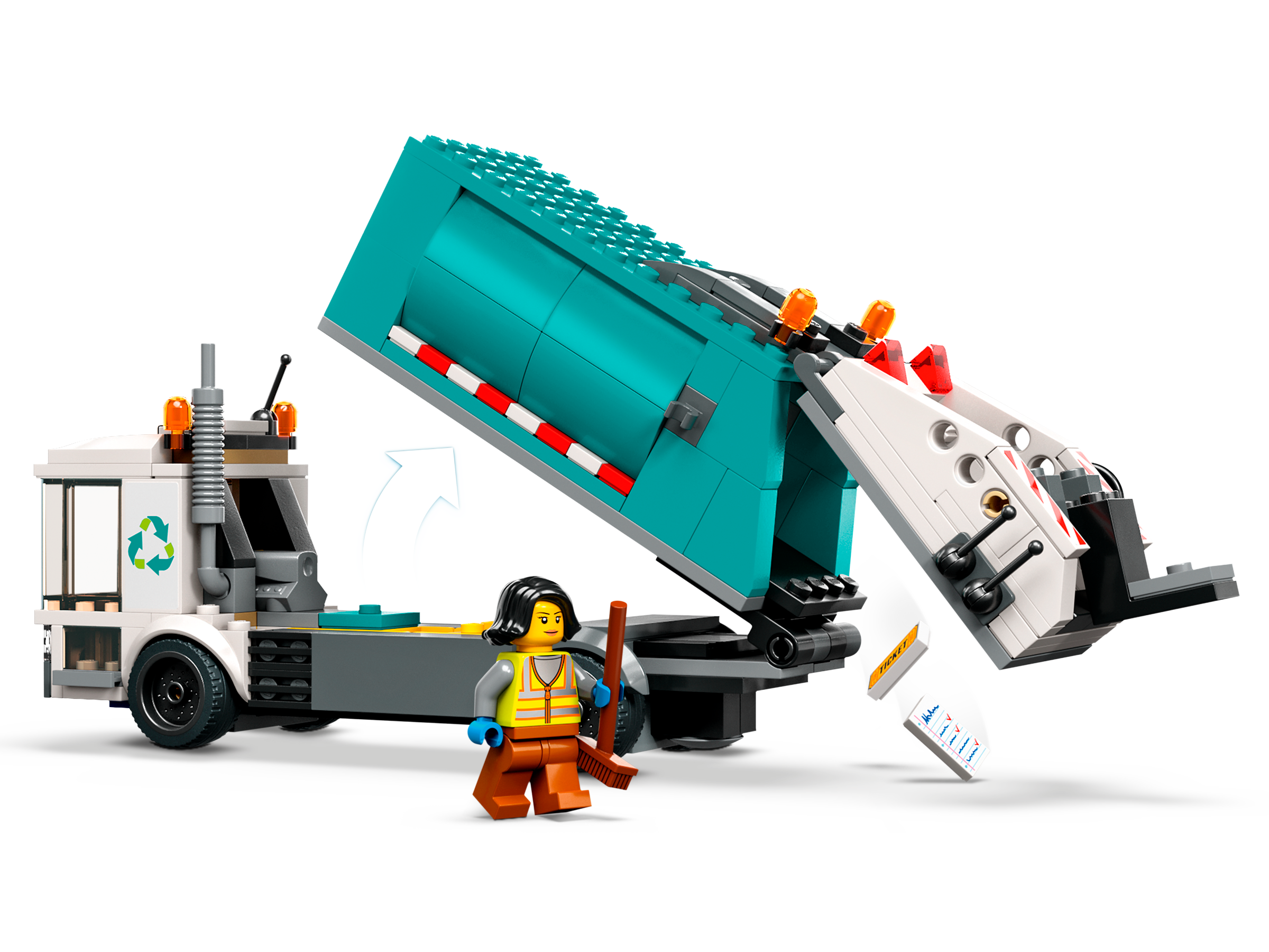 LEGO City 60386 Le Camion de Recyclage, Jouet Camion-Poubelle, Jeu