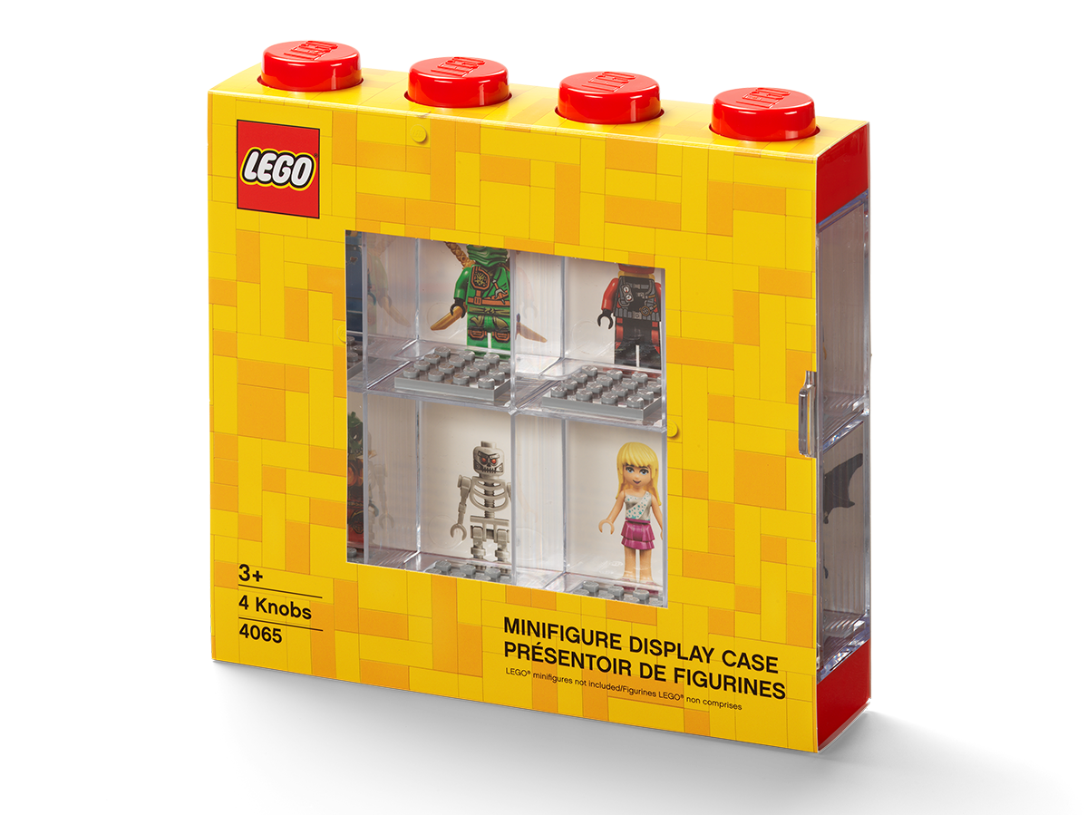 Lego Minifigure Display Case Set of 2 Holds 8 Minifigures Expandable Red 4065 for sale online 
