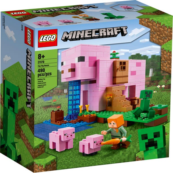 LEGO 21170 Minecraft La Maison Cochon: Jouet de Construction avec Figurines  Alex, Animaux et Creeper, Idéal pour Les Jeunes Aventuriers, Cadeau pour  Garçons et Filles de 8 à 9 Ans : 