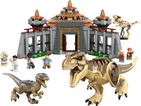 Centro visitatori: l’attacco del T. rex e del Raptor — set LEGO 76961