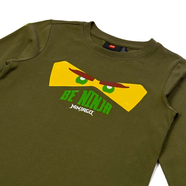 Kids Long-Sleeve T-Shirt – Dark Khaki - Image 3