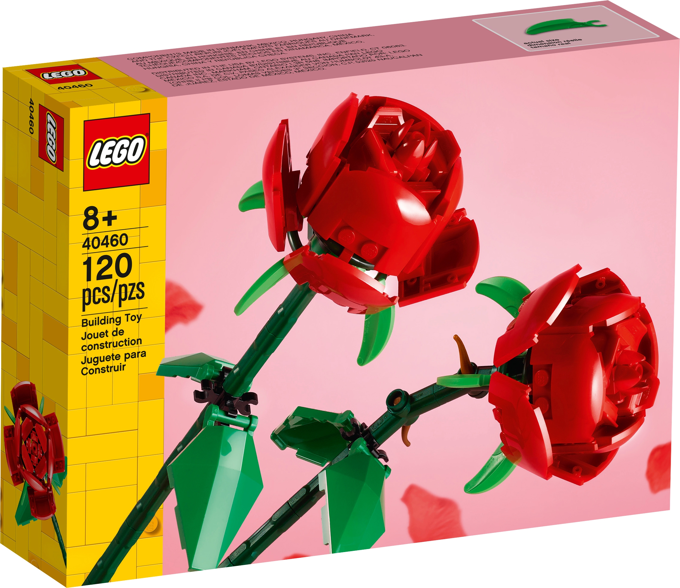Valentines Red Lego Rose With Display Case - Laser Frame