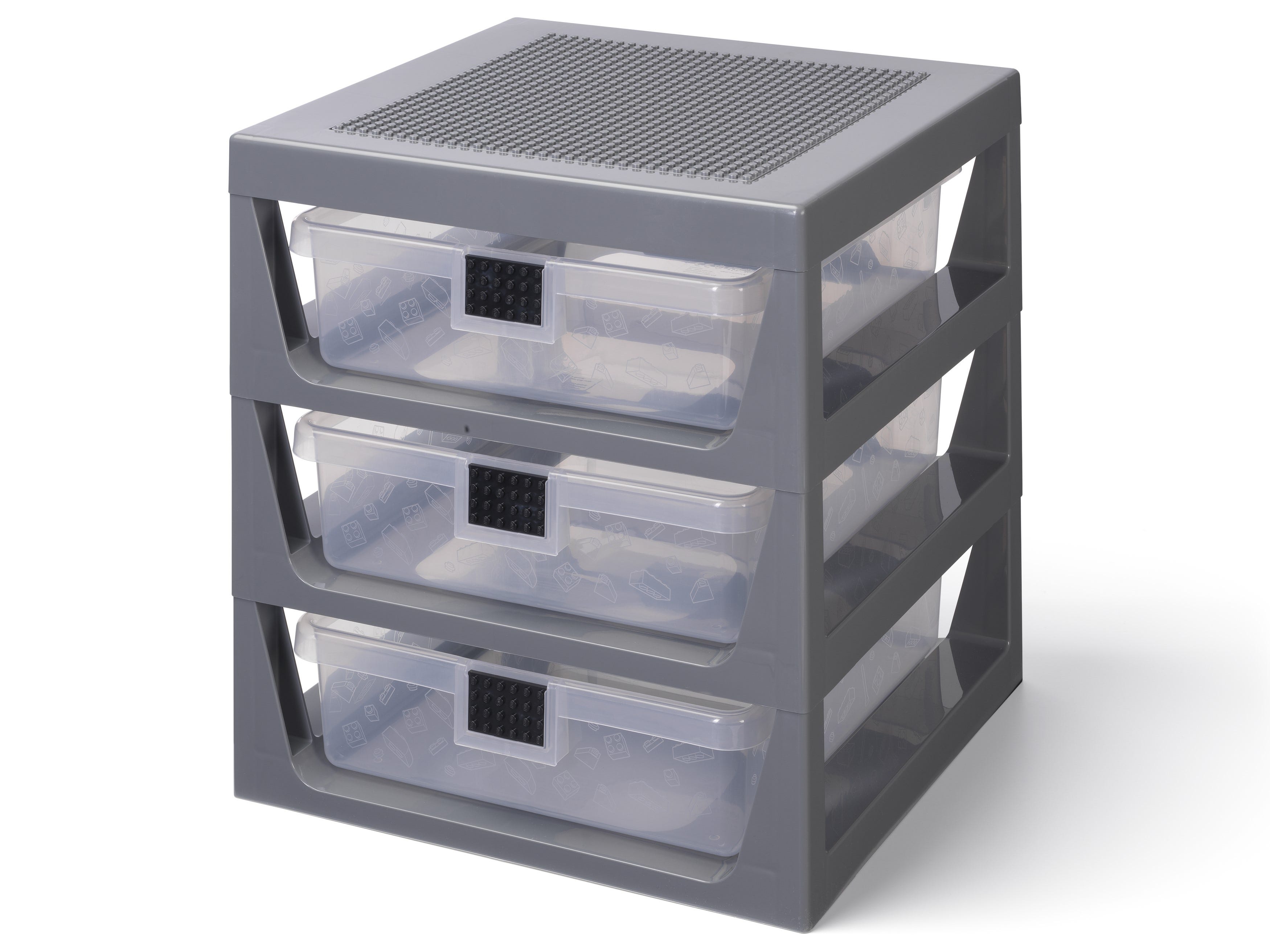 3-Drawer Storage Rack Gray