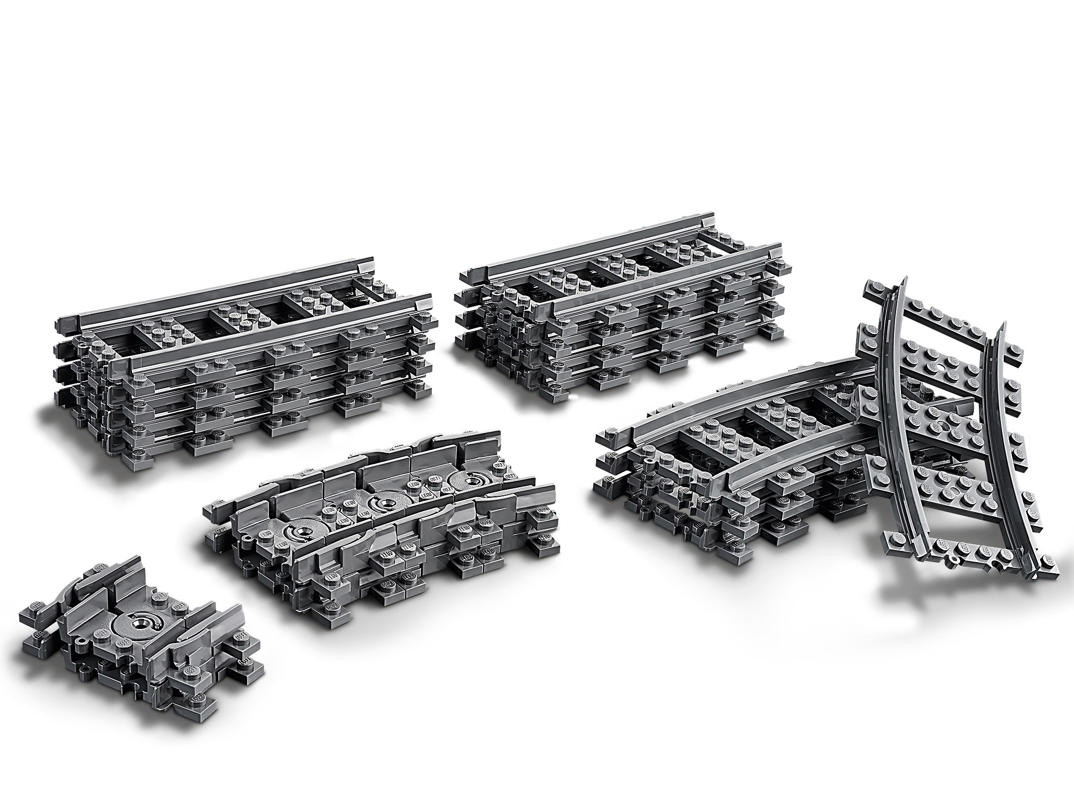 Lego Eisenbahn,Schienen,Kurven,alt,10 Stück,grau 