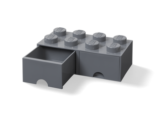 Zásuvka v tvare kocky s 8 výstupkami – tmavosivá