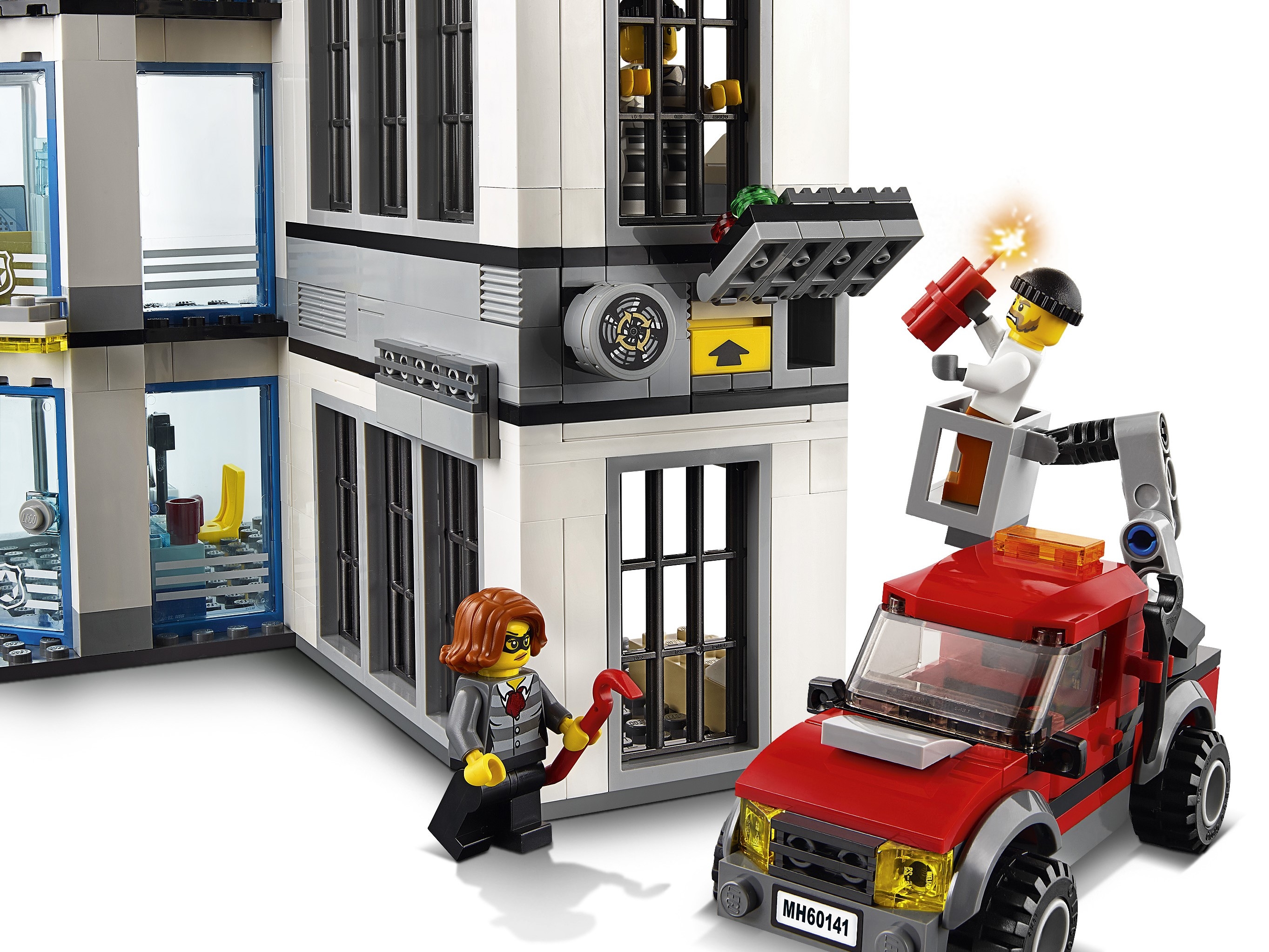 Top Toy and Play Set for Boys and Girls LEGO City Police Station 60141 Building Kit with Cop Car 894 Pieces Jail Cell and Helicopter 