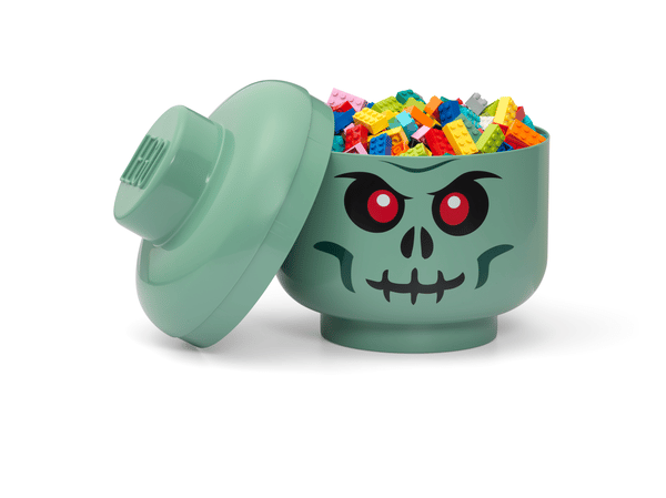 LEGO 5007889 Grande boîte de rangement Tête de squelette – Vert — visuel 3 sur 3