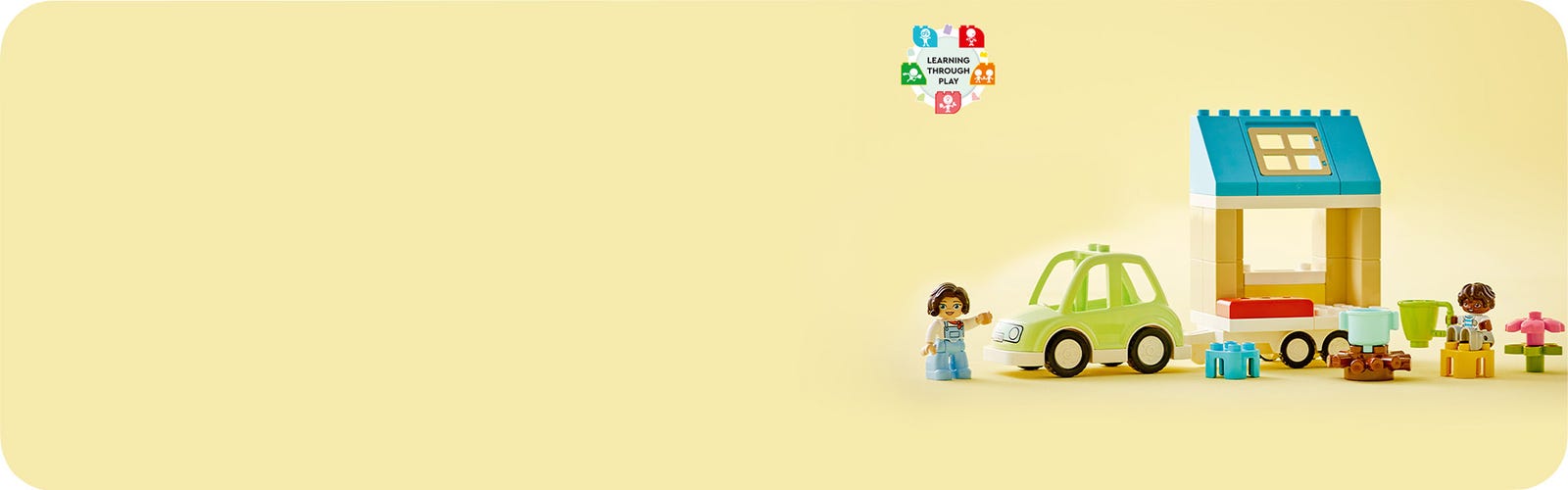  LEGO DUPLO Family House on Wheels 10986, auto de juguete para  niños y niñas de 2 años de edad, juguetes de aprendizaje preescolar, juego  de ladrillos grandes para acampar : Juguetes