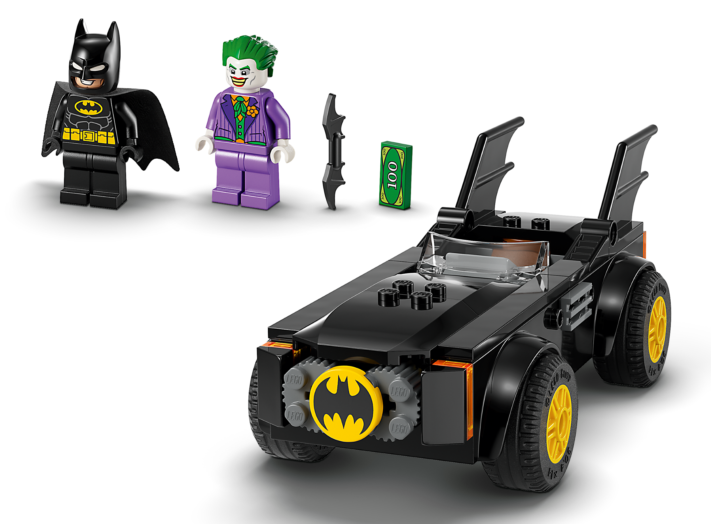 LEGO 76264 DC Batmobile jakt: Batman mot The Joker Byggsats med Leksaksbil,  Modellbyggsats med Superhjälte, Innehåller 2 Minifigurer, Presentidé för
