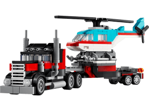 Le camion remorque avec hélicoptère