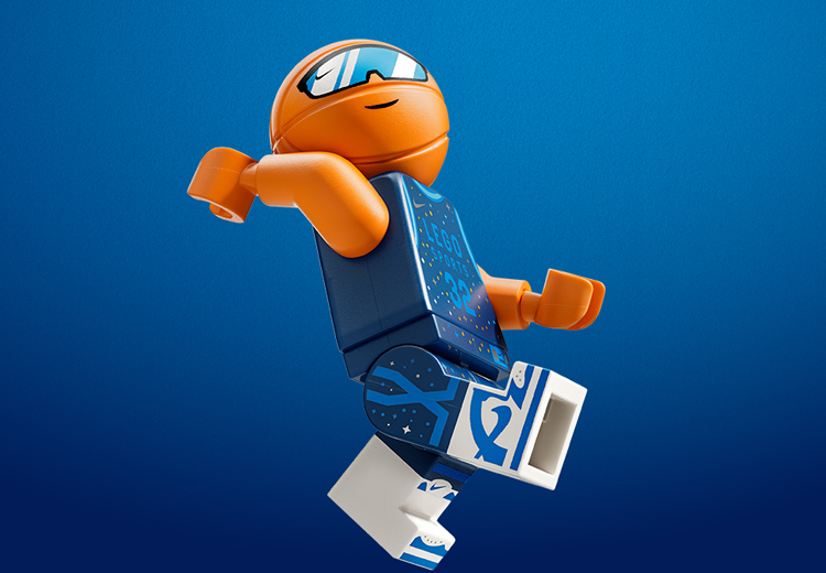 A close up of the B'Ball head minifigure