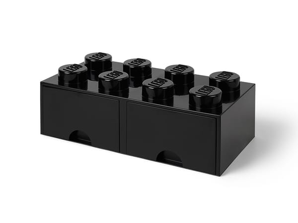 LEGO® 8-Stud Black Storage Brick Drawer - Image 3
