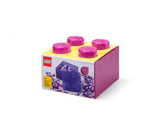 LEGO 5009342 Brique de rangement translucide - rose — visuel 2 sur 4