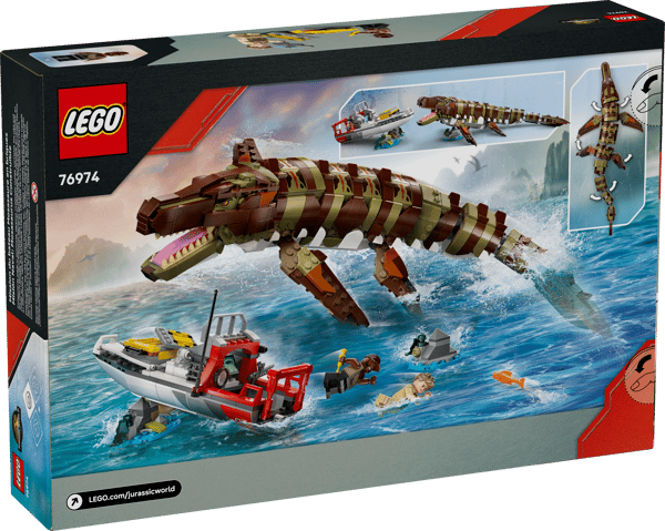LEGO 76974 Le bateau en mission et le mosasaure en briques — visuel 6 sur 6