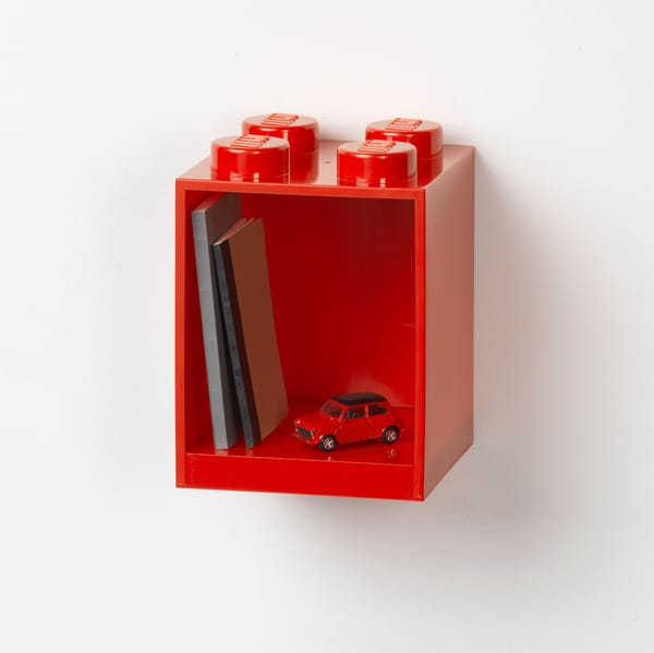 4-Stud Brick Shelf – Bright Red - Image 4