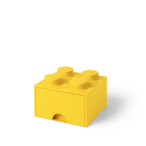 Brique de rangement 4 tenons à tiroir – jaune