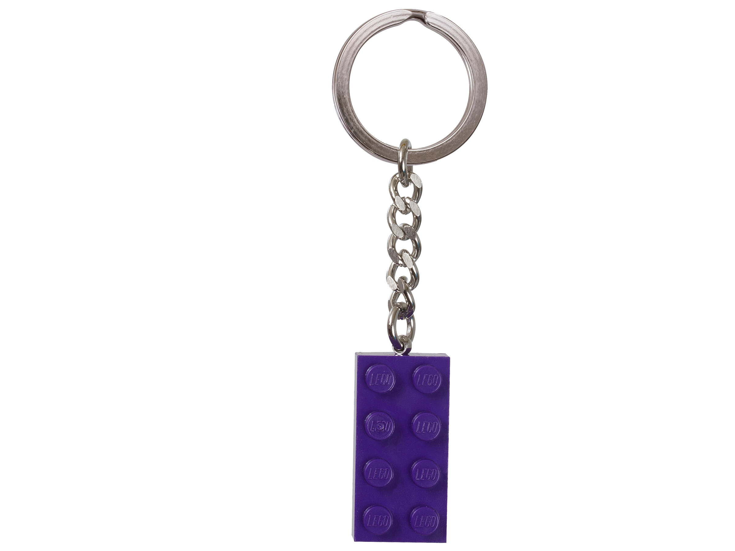 LEGO Brick 2x4 Bright Pink Light Purple Keychain Keyring 3001-222 NEW