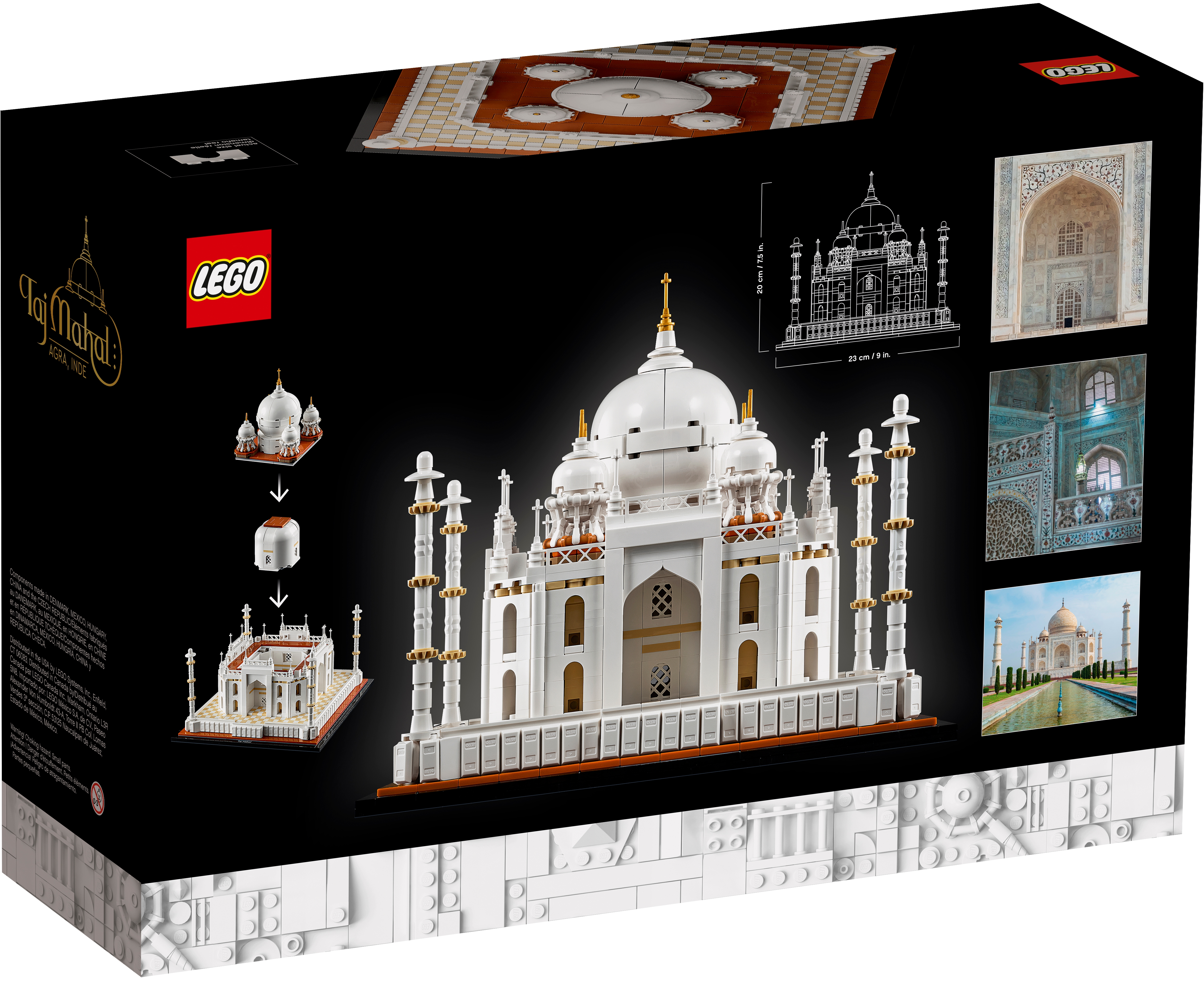vitrine Uniquement MOMOJA Vitrine en Acrylique Compatible avec la Vitrine Lego Architecture Taj Mahal 10256 A,2mm 