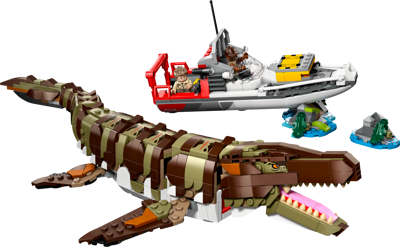 Brick-Built Mosasaurus Boat Mission