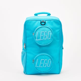 Błękitny plecak w stylu klocka LEGO