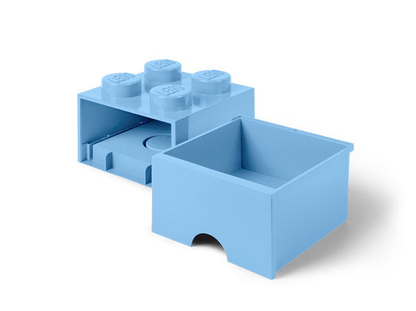 LEGO 5006181 La brique 4 tenons avec tiroir – bleu clair — visuel 4 sur 4