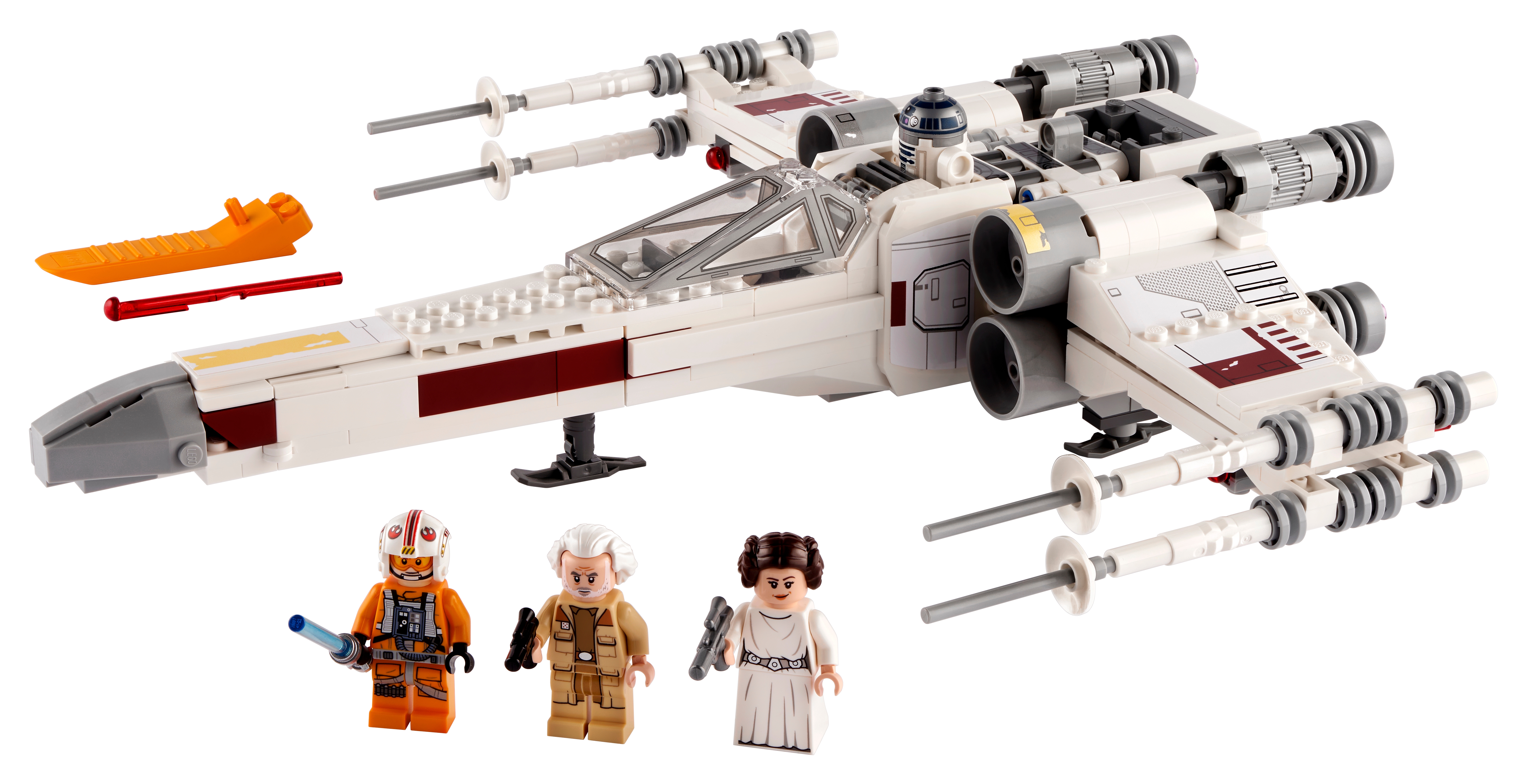 Supporto Acrilico Altezza 15cm Espositore in Acrilico per Lego 75301 Luke Skywalker's X-Wing Fighter espositore Vari Angoli e Posizioni Regolabili 