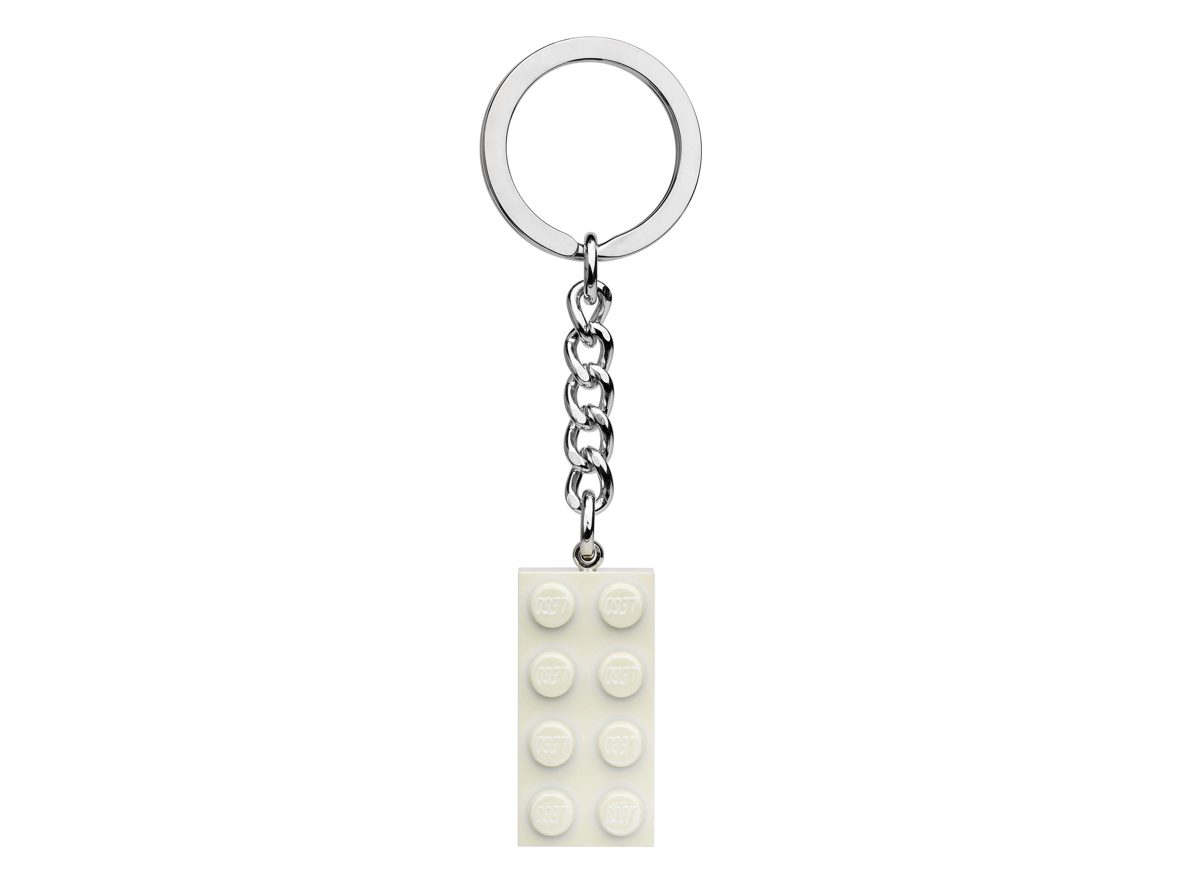 Llavero Blanco Metálico 2x4