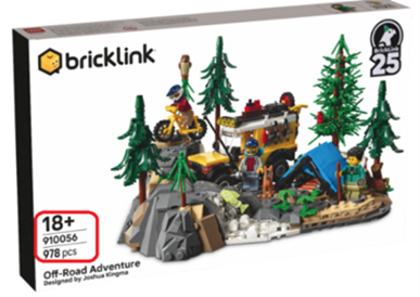 A BrickLink Designer Program set with the number 18 on the front of the box with a red square around it.