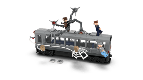 Spider-Man vs. Doc Ock Subway Train Scene — LEGO set 76321