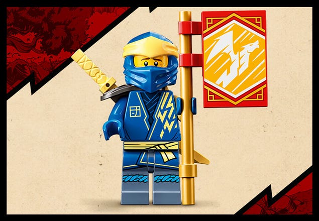 LEGO NINJAGO Jay’s Thunder Dragon EVO 71760 - Toy Figure and Viper Snake  Set with Minifigures, Collectible Speed Mission Banner, Ninja Battle