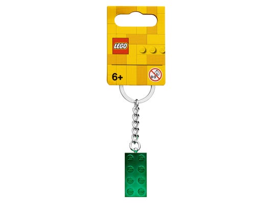 LEGO 854083 - Nøglering med 2x4-klods i grønt metallook