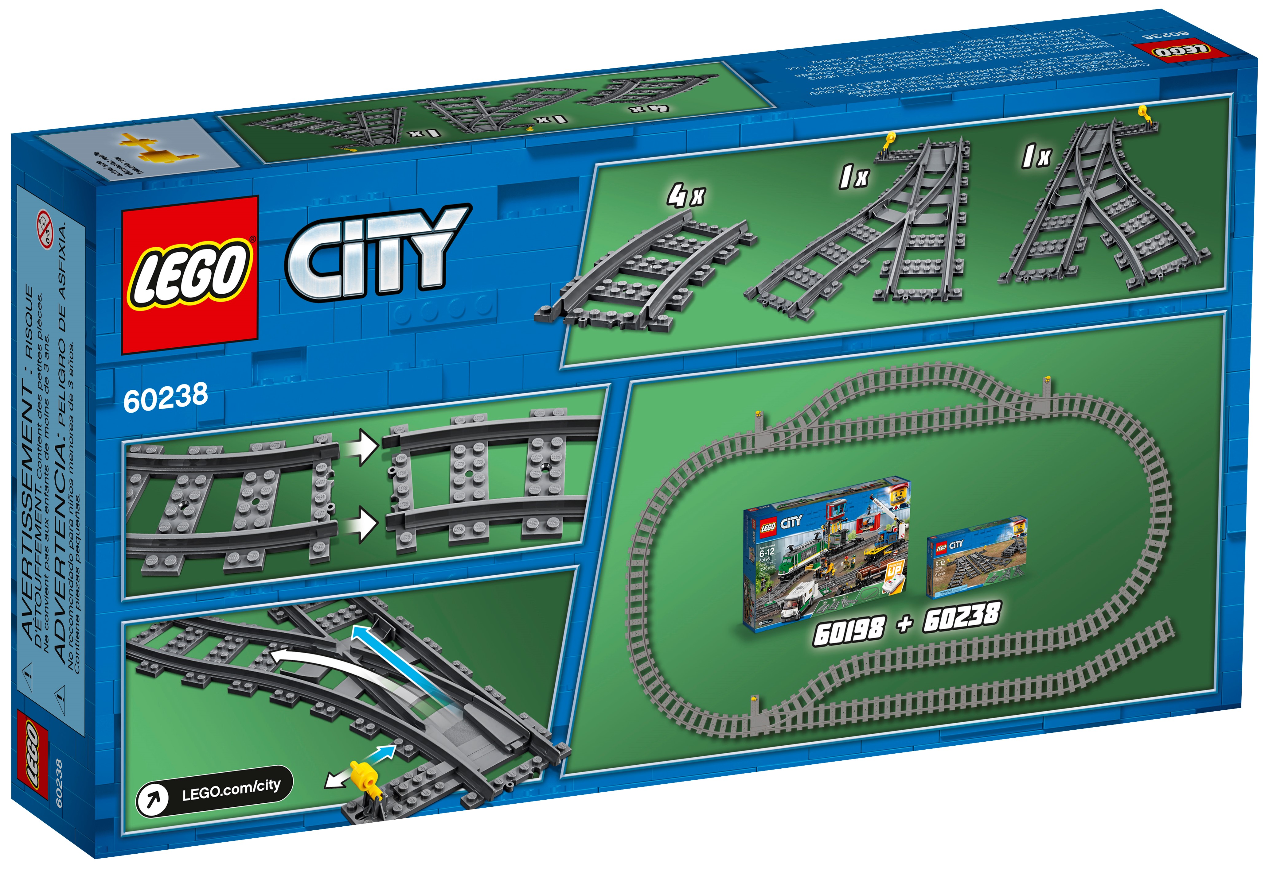 LEGO 60238 City Treno CURVO Interruttore Estensione tracce Accessorio costruzione Playset 