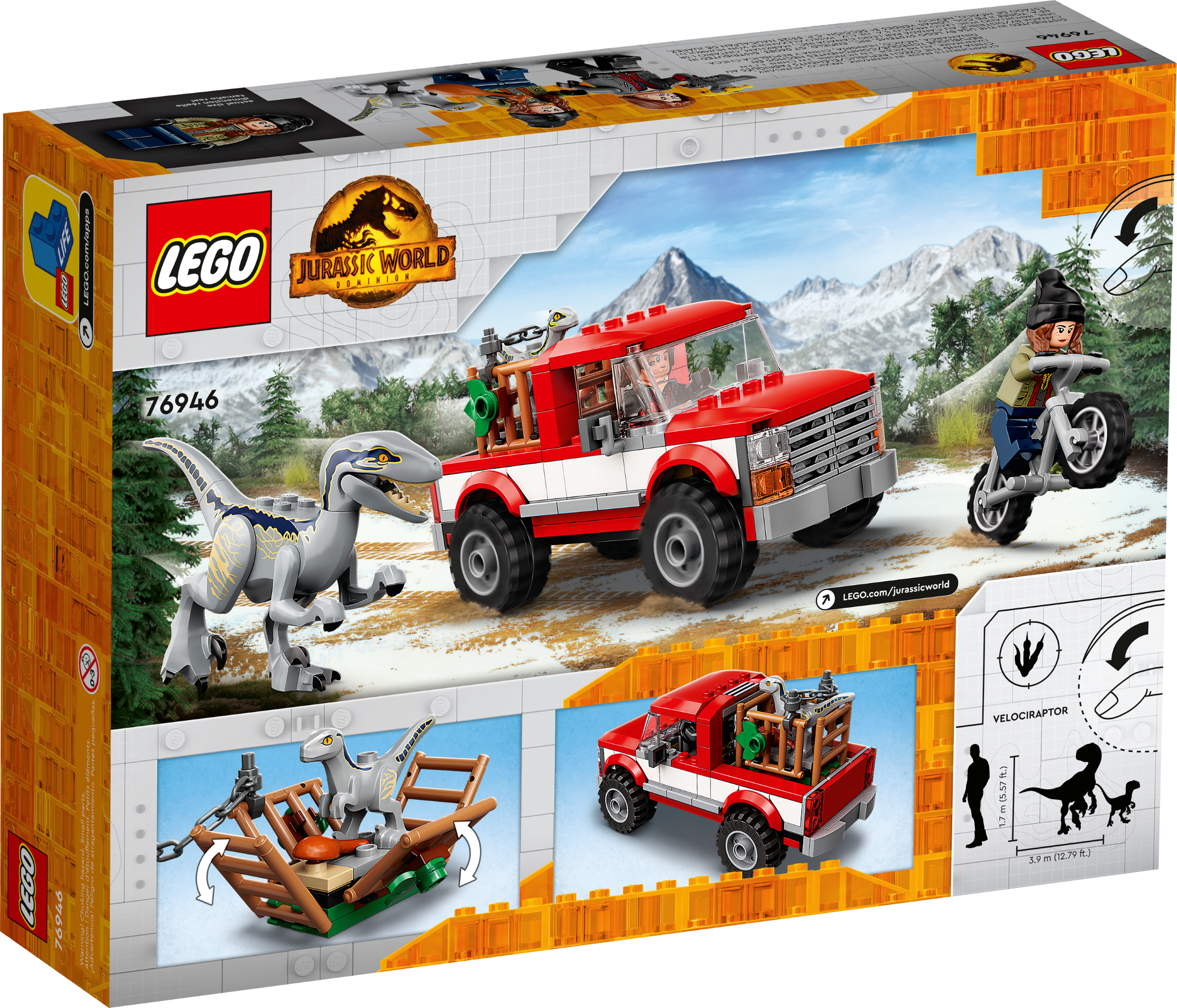 LEGO Jurassic World Blue and Beta Velociraptor Capture 76946 with Truck and  2 Dinosaur Toys for Kids, 2022 Dominion Movie Inspired Set 