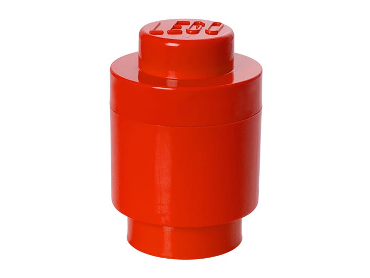 Image of 1-Stud Round Storage Brick Red